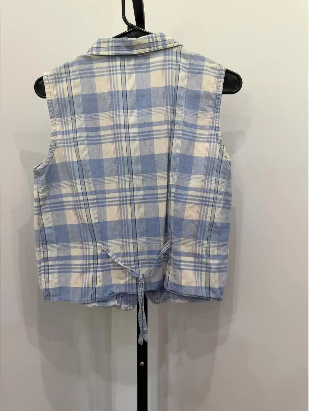 Vintage 90s Erika Classics Large Sleeveless Button-Up Plaid Shirt - Picture 6 of 6